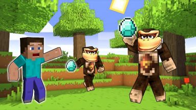 Minecraft but Donkey Kongs STEALS my DIAMONDS?!